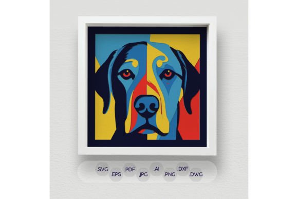 3D Colorful Dog Paw Shadow Box SVG