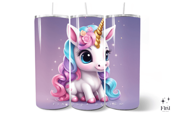 3D Cute Unicorn Tumbler Wrap Pastel: A Versatile Design for Creative and Commercial Projects