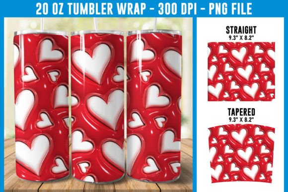 3D Inflated Heart Tumbler Wrap – A Strategic Design for Branding and Creativity