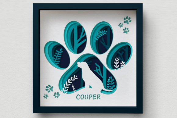 3D Labrador Dog Paw Shadow Box SVG – A Creative and Practical Design for Home and Business