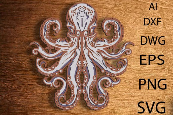 3D Octopus Paper: A Multilayer SVG Design for Creative Projects