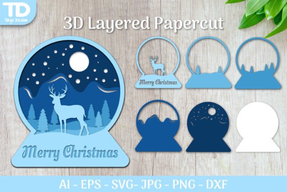 3D Shadow Box Christmas Layered Papercut: A Versatile Design for Modern Creations