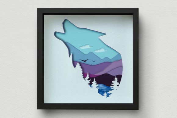 3D Wolf Shadow Box SVG: A Versatile and Beautiful Design for Laser Cutting Enthusiasts