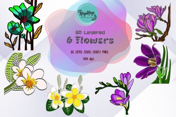 6 Flowers 3D Layered Set: Creative Possibilities for Every Season and Occasion