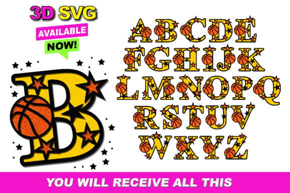 Alphabet 3D SVG Basketball: A Creative Tool for Crafting Enthusiasts