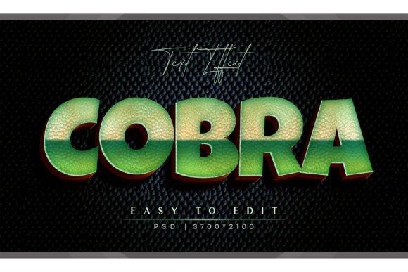 Cobra Skin Style 3D Text Effect Editable: A Versatile Tool for Creative Projects