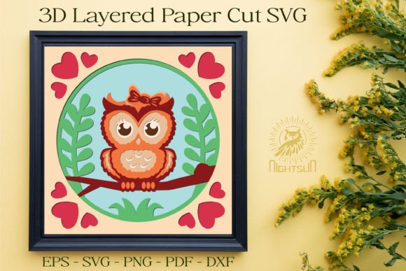 Cute Owl 3D Shadow Box Papercut SVG: A Creative Tool for Art and Design