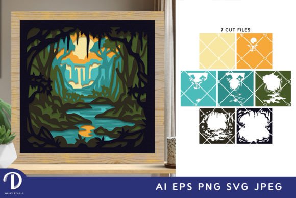 Dense Jungle 3D Shadow Box SVG: A Magical Craft for Real-World Creativity
