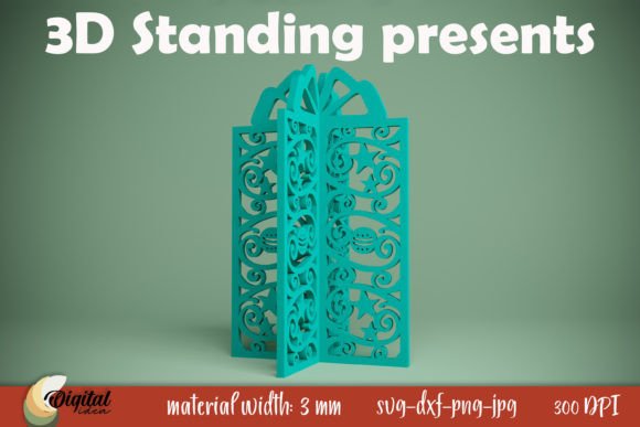 Enhancing Holiday Creativity with 3D Standing Present. Christmas SVG
