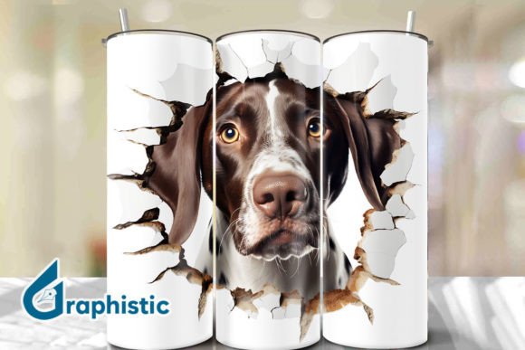 German Shorthair 3D Smashed Wall 17