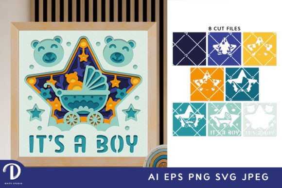 It’s a Boy 3D Shadow Box Paper Cut SVG – A Strategic Creative Tool for Memorable Baby Showers