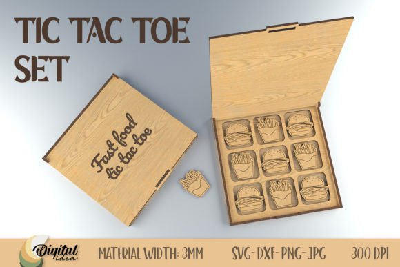 Laser Tic Tac Toe 3D Engraving Designs for Creative Projects