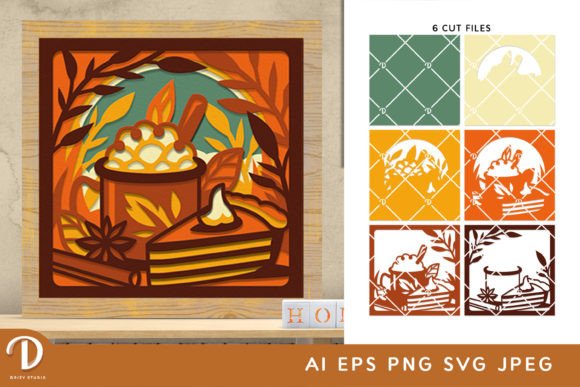Pumpkin Spice 3D Shadow Box SVG: A Seasonal Design with Practical Appeal