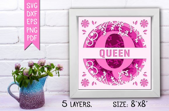 βQβ 3D Flower Split Monogram Shadow Box: A Modern Twist on Personalized Craft Art