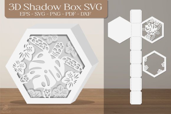 Sea Turtle and Flowers 3D Shadow Box SVG: A Creative Design for Versatile Projects