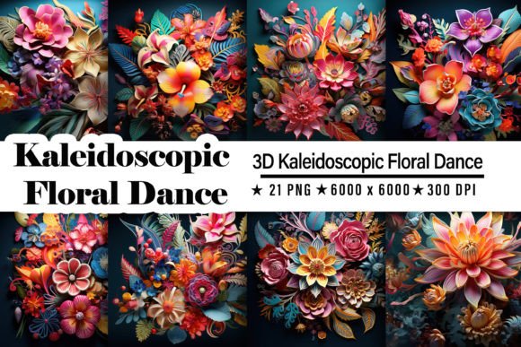 Transform Your Creative Projects with the 3D Kaleidoscopic Floral Dance Collection